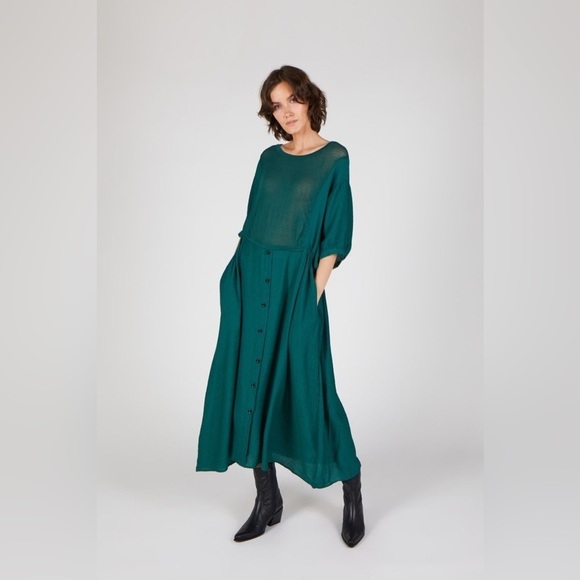 Intentionally blank dew maxi dress green one size